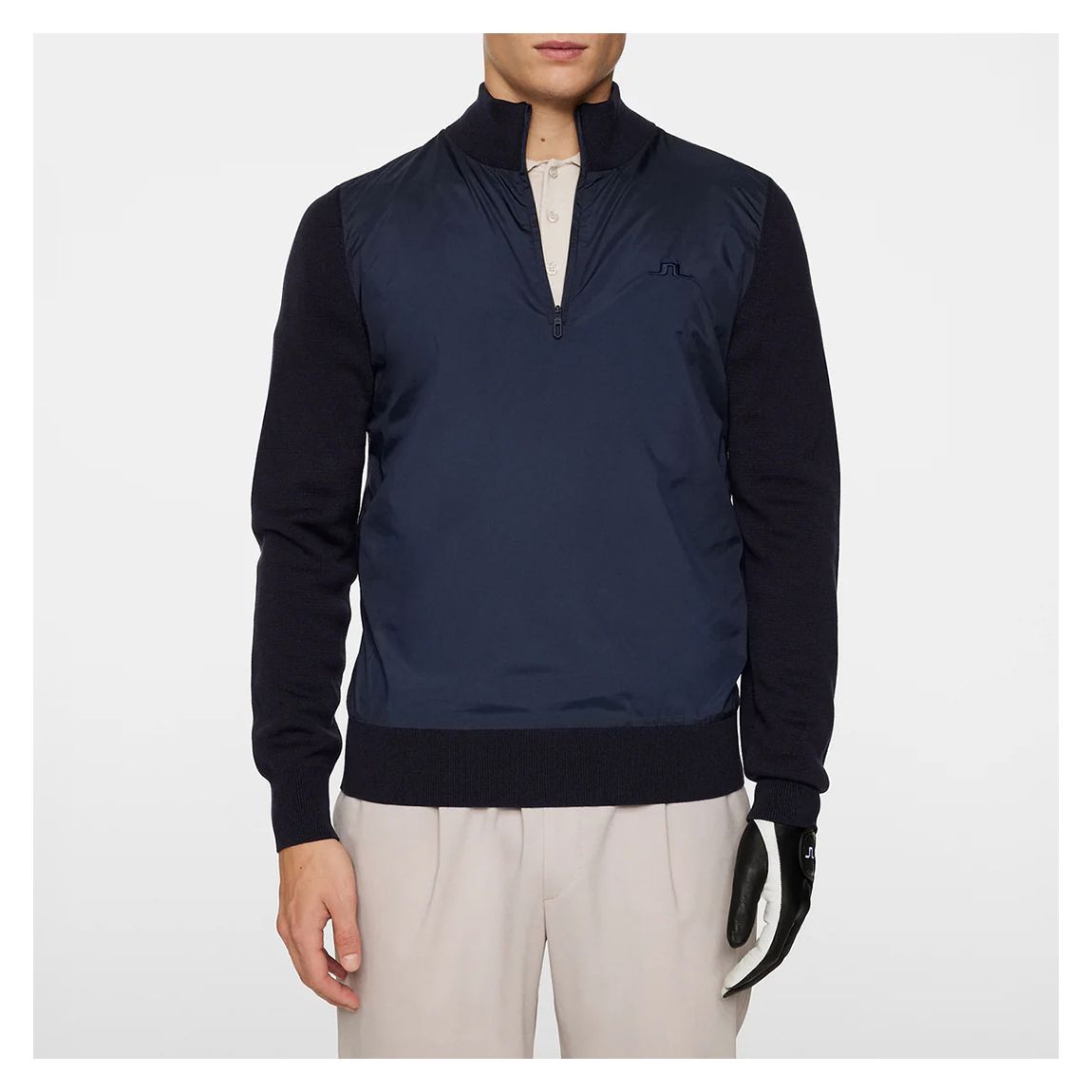 Navy Rob Hybrid Wool Blend Quarter Zip main product photo