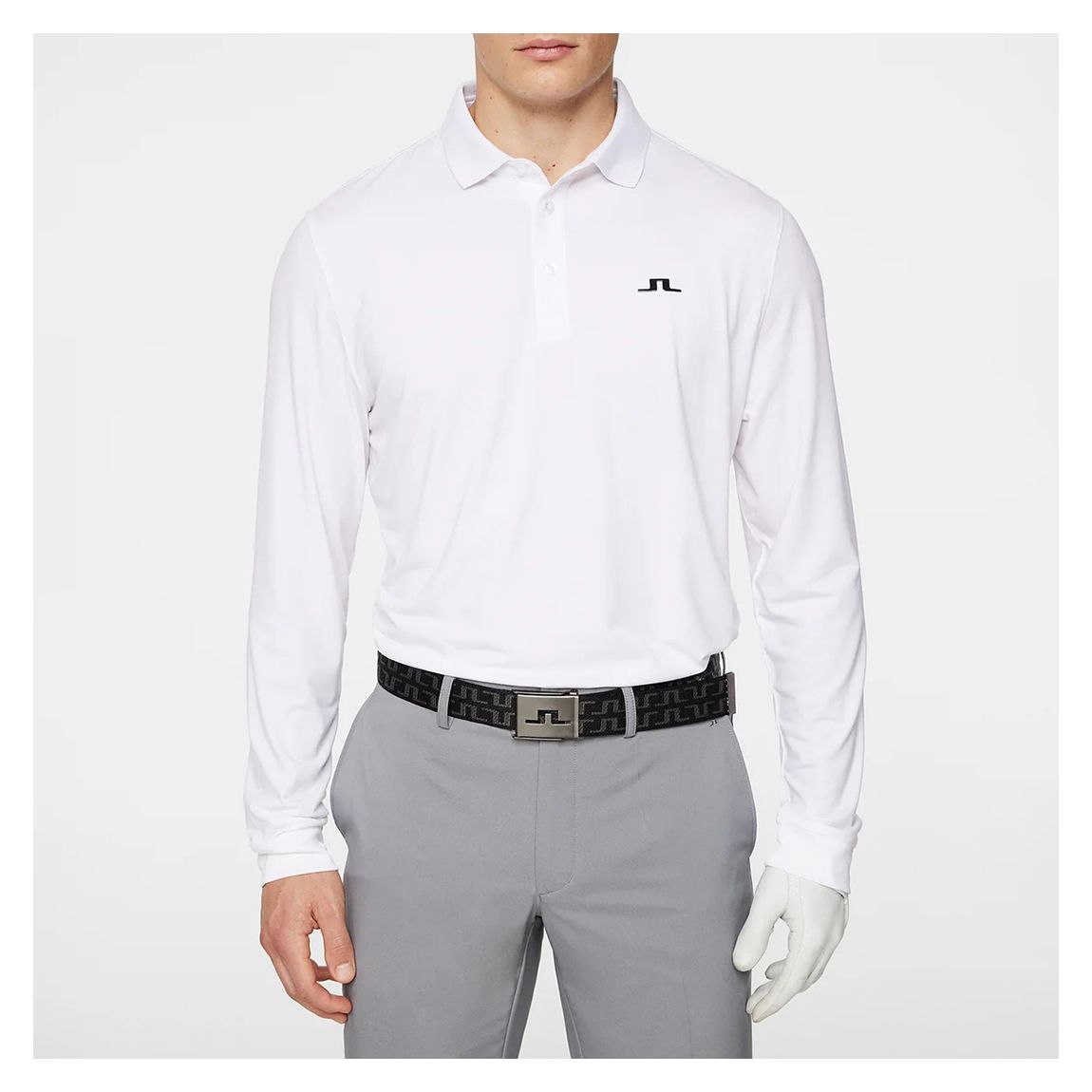 White Florian LS Polo main product photo