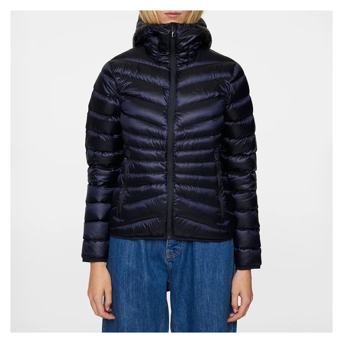 Navy Lara Light Down Hood main product photo