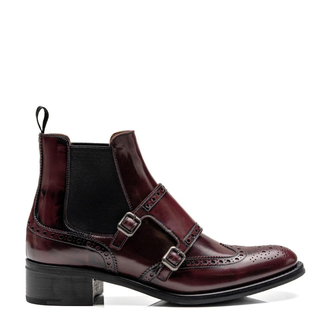 Women's Burgundy Stella Leather Ankle Boots main product photo