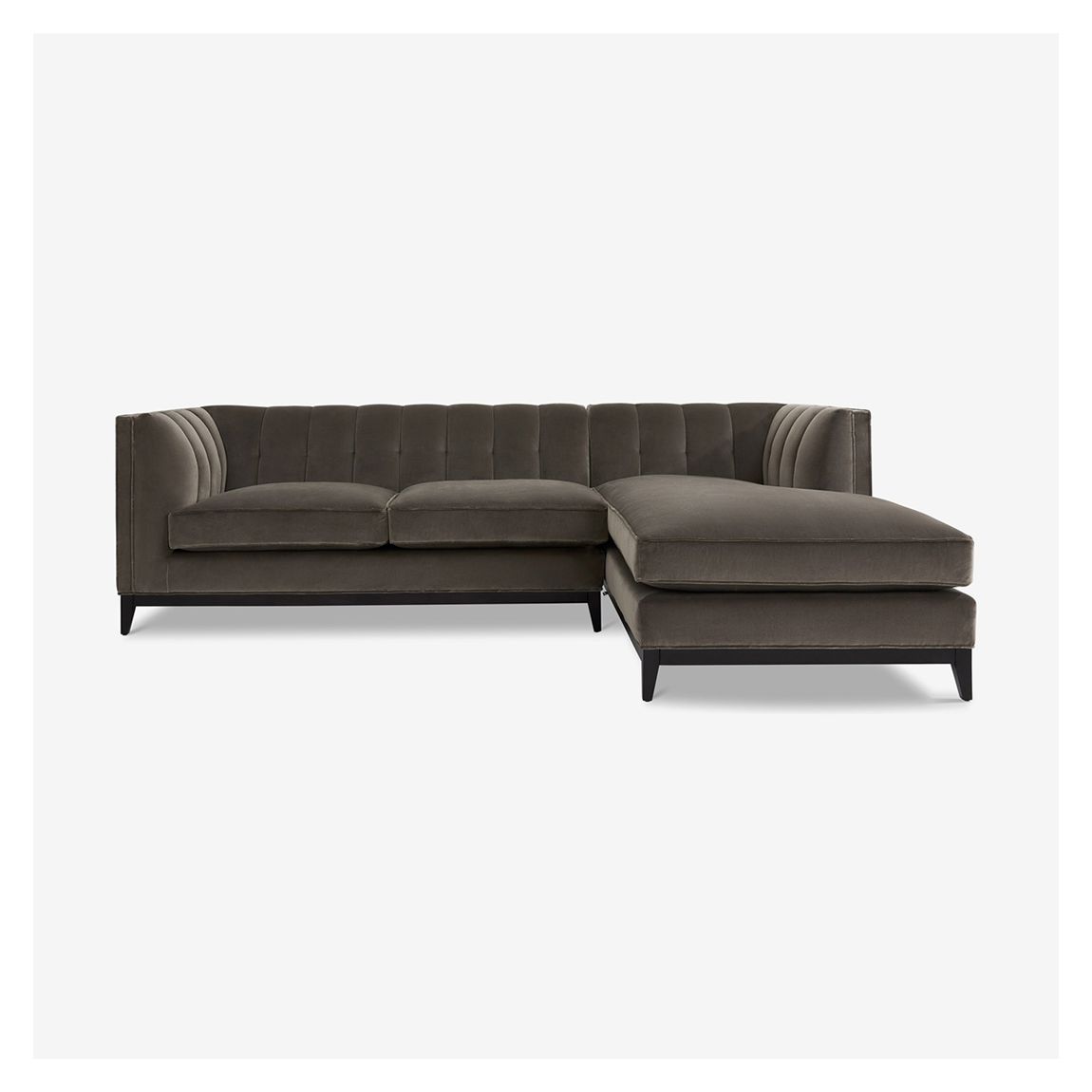 Alexander Composition 1 Corner Sofa in Avalon Grasmere Belett Velvet & Ebony Light Finish main product photo