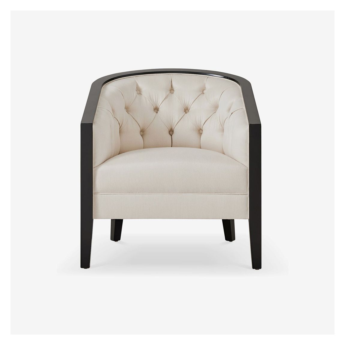 Charlotte Accent Chair in Riviera Lustre Natural Linen & Ebony Light Finish main product photo