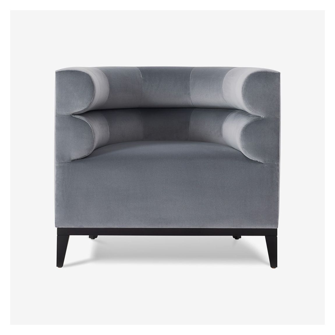 Giovani Tub Chair in Smoke Velvet & Ebony Light Finish main product photo