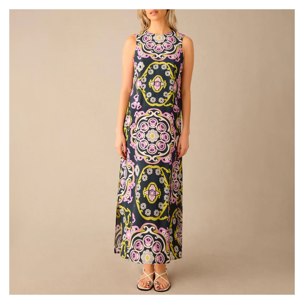 Multi Geo Print Tie Belt Dress main product photo