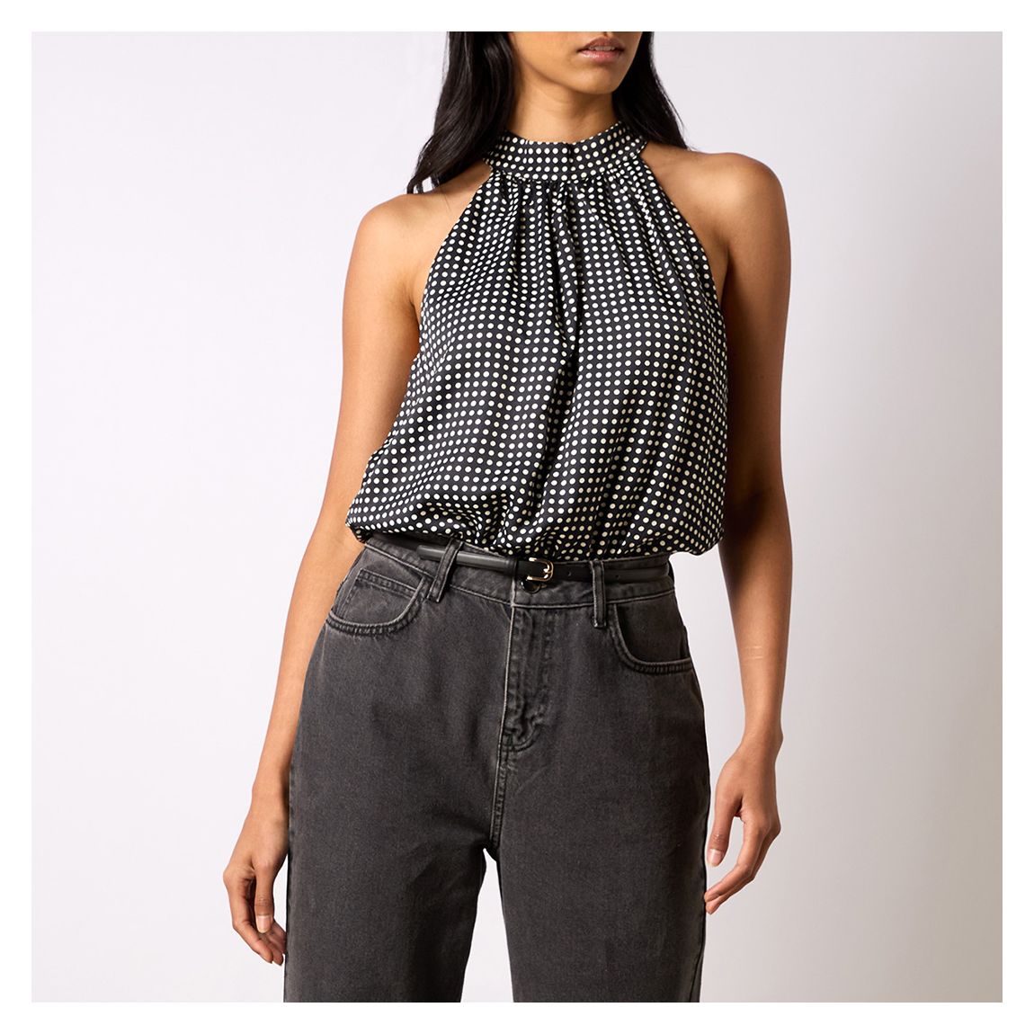 Mono Polka Dot Print Satin Bodysuit main product photo