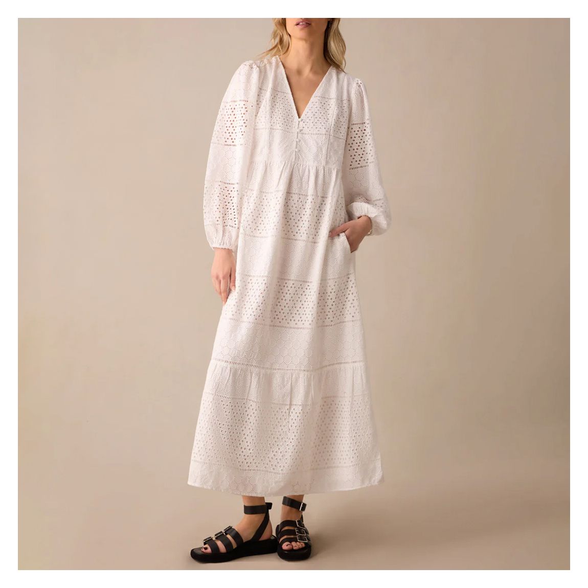 Broderie Mix Midi Dress main product photo