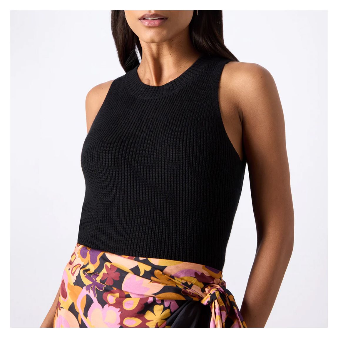 Black Knit Halterneck Top main product photo