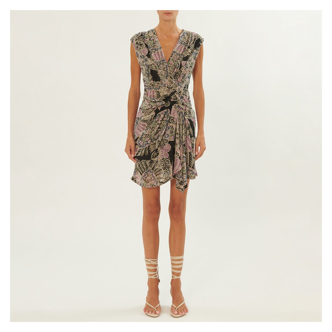 Multi Rolina Printed Ruched Mini Dress main product photo