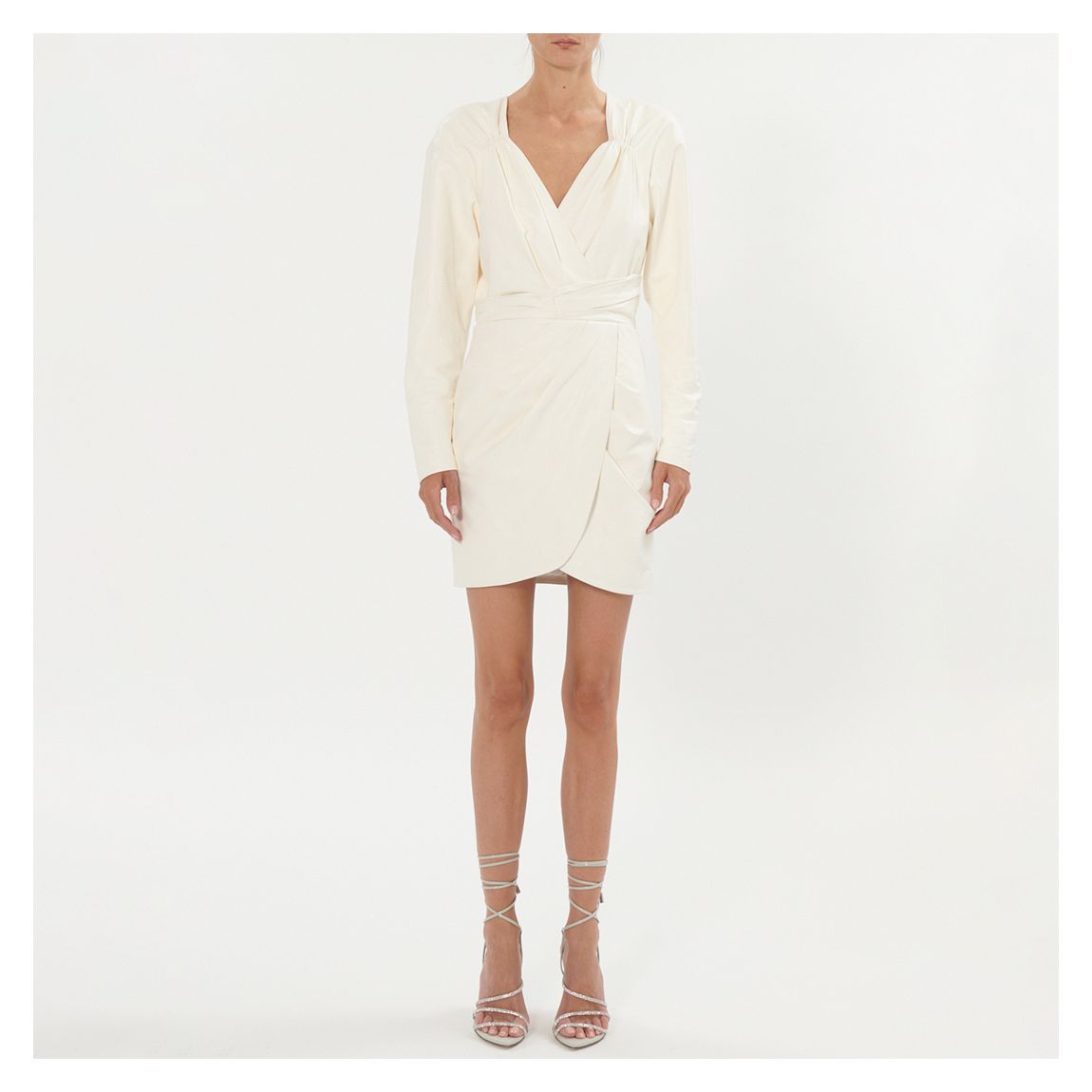 Cream Belina Gathered Mini Dress main product photo