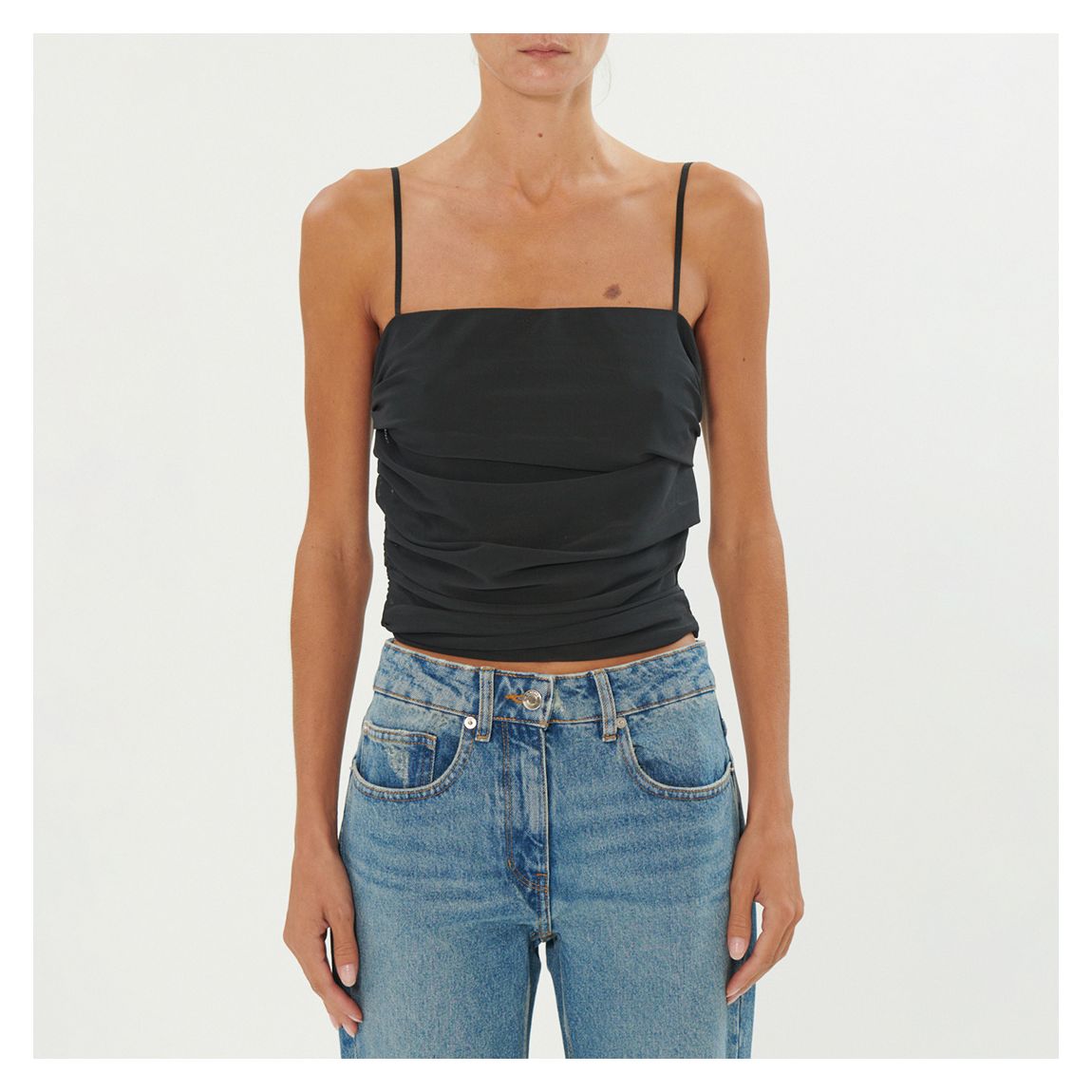 Black Irosa Ruched Top main product photo