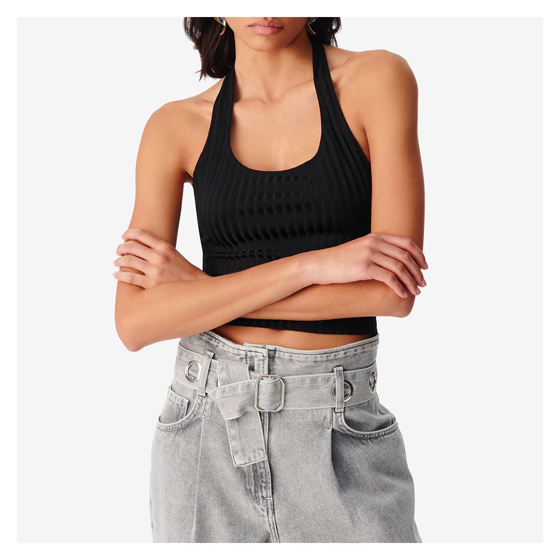 Black Bana Halterneck Top main product photo