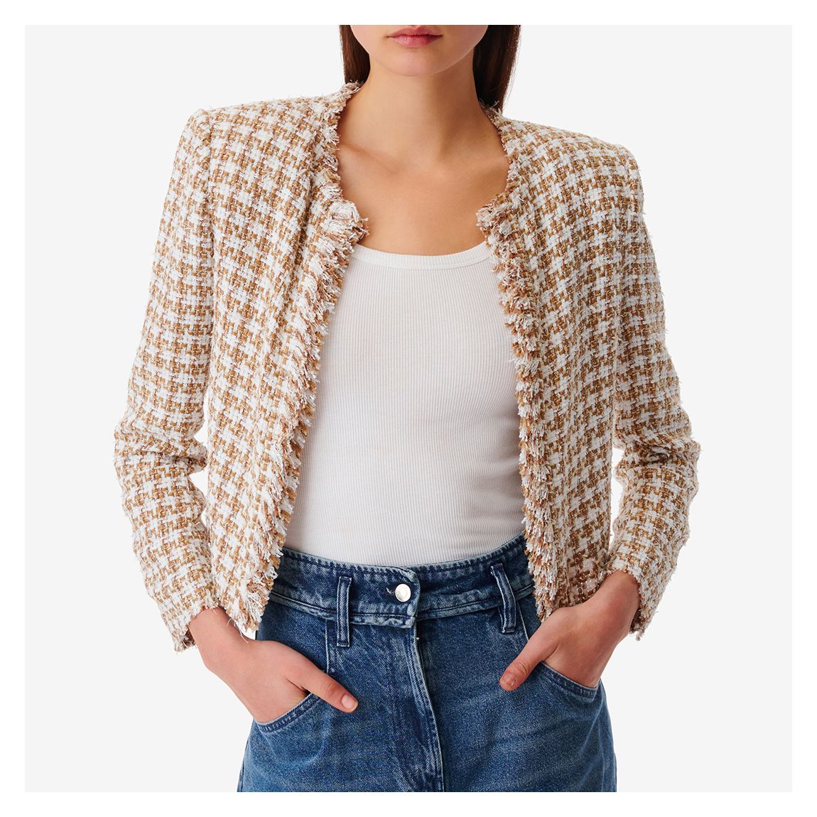 Tan/Ivory Giovana Woven Jacket main product photo