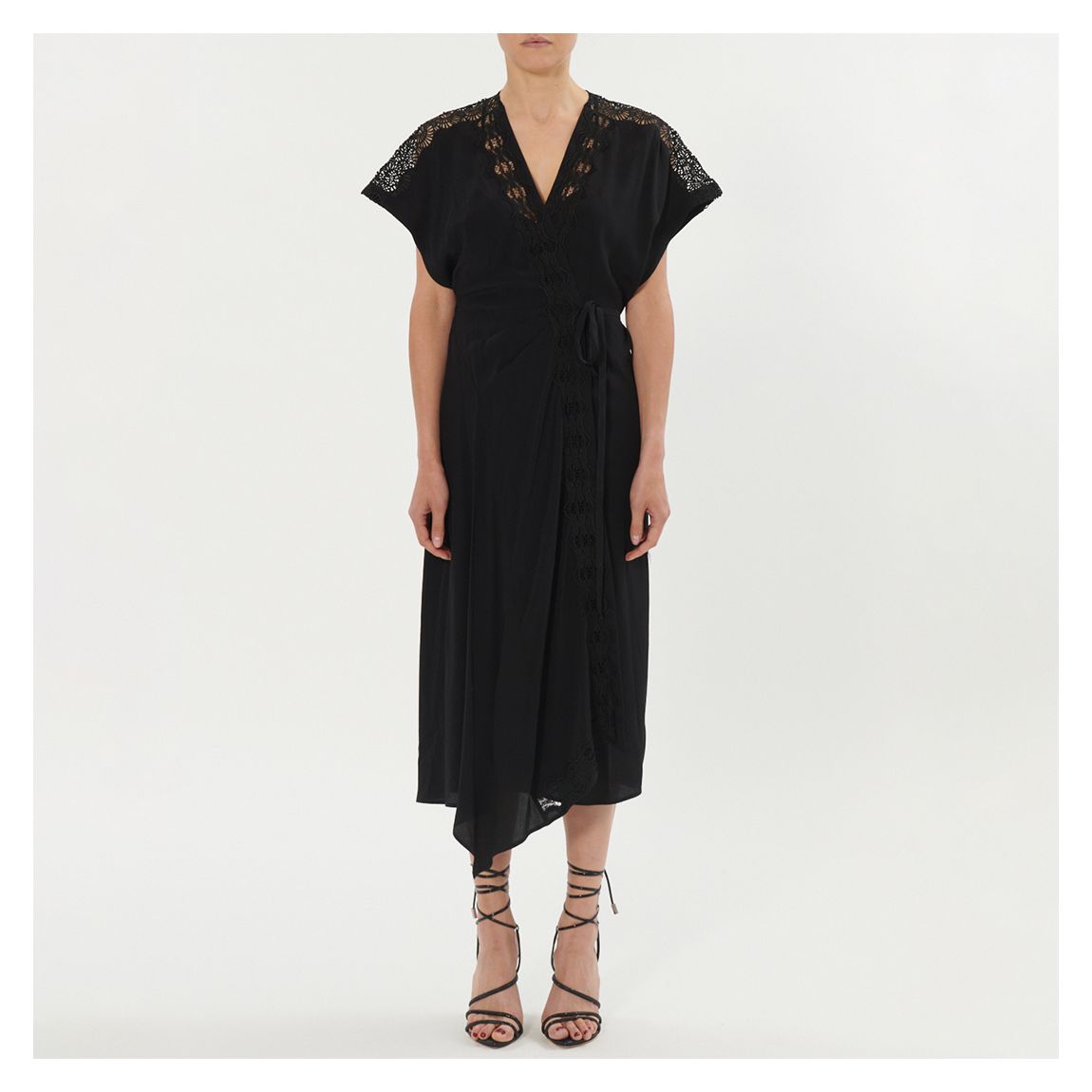 Black Britta Drop Shoulder Midi Dress main product photo