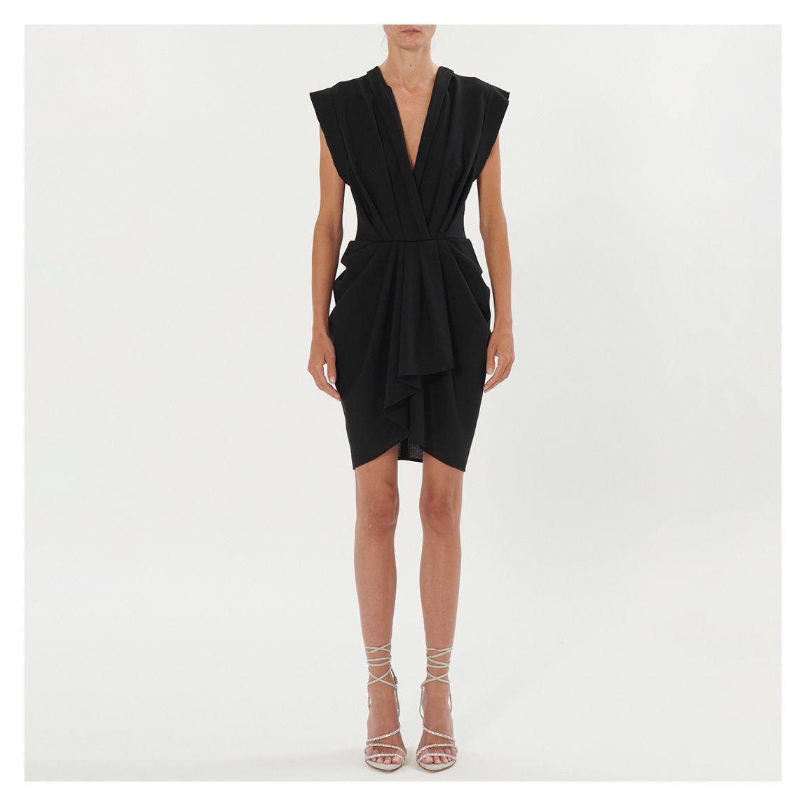 Black Pheao Gathered Mini Dress main product photo