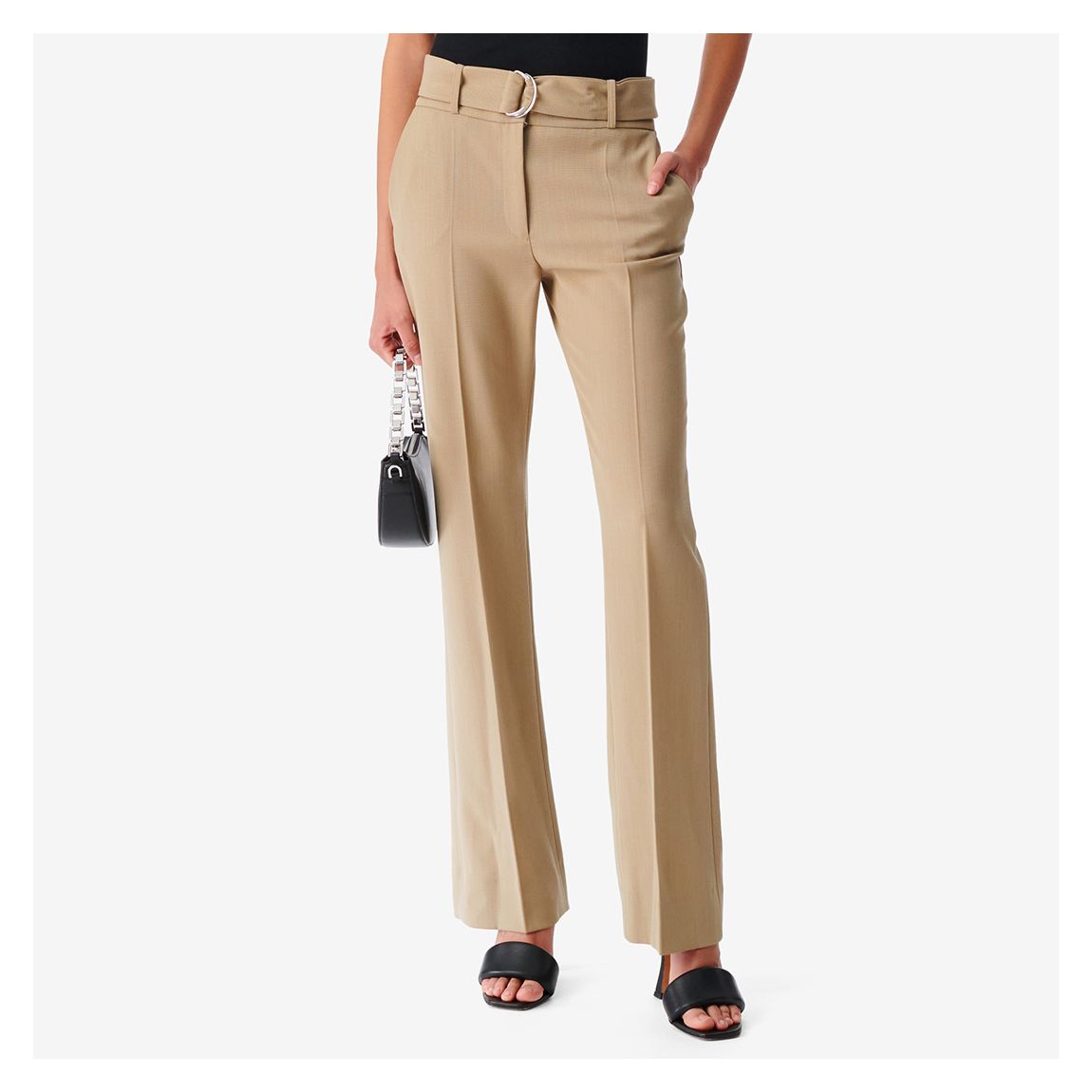 Tan Ulma D-Ring Pleat Trouser main product photo