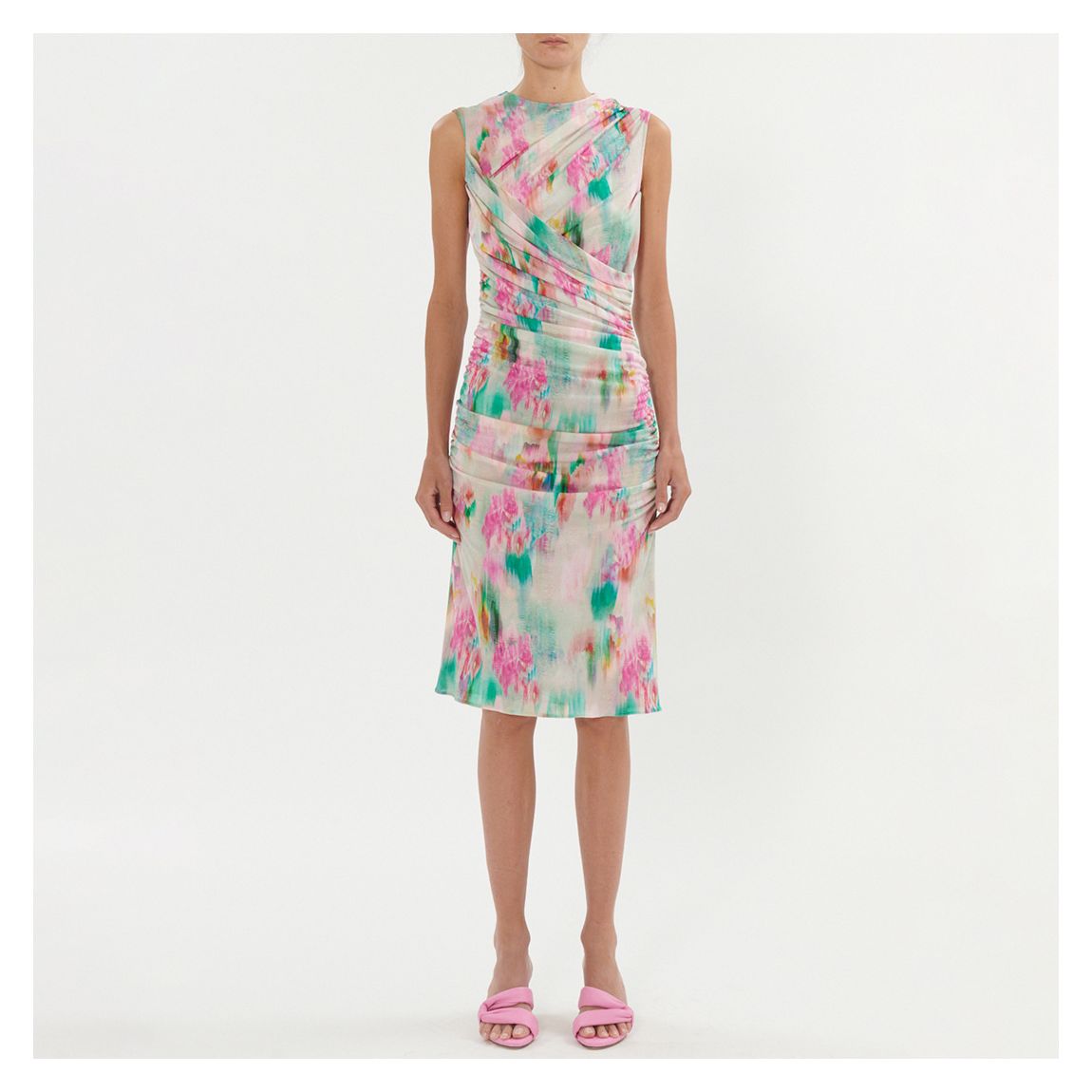 Multi Zippa Blurred Print Midi Dress main product photo