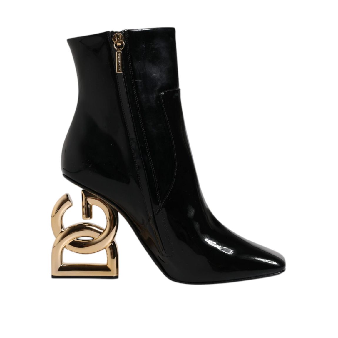 Patent Leather Booties Black Gold Wo main product photo