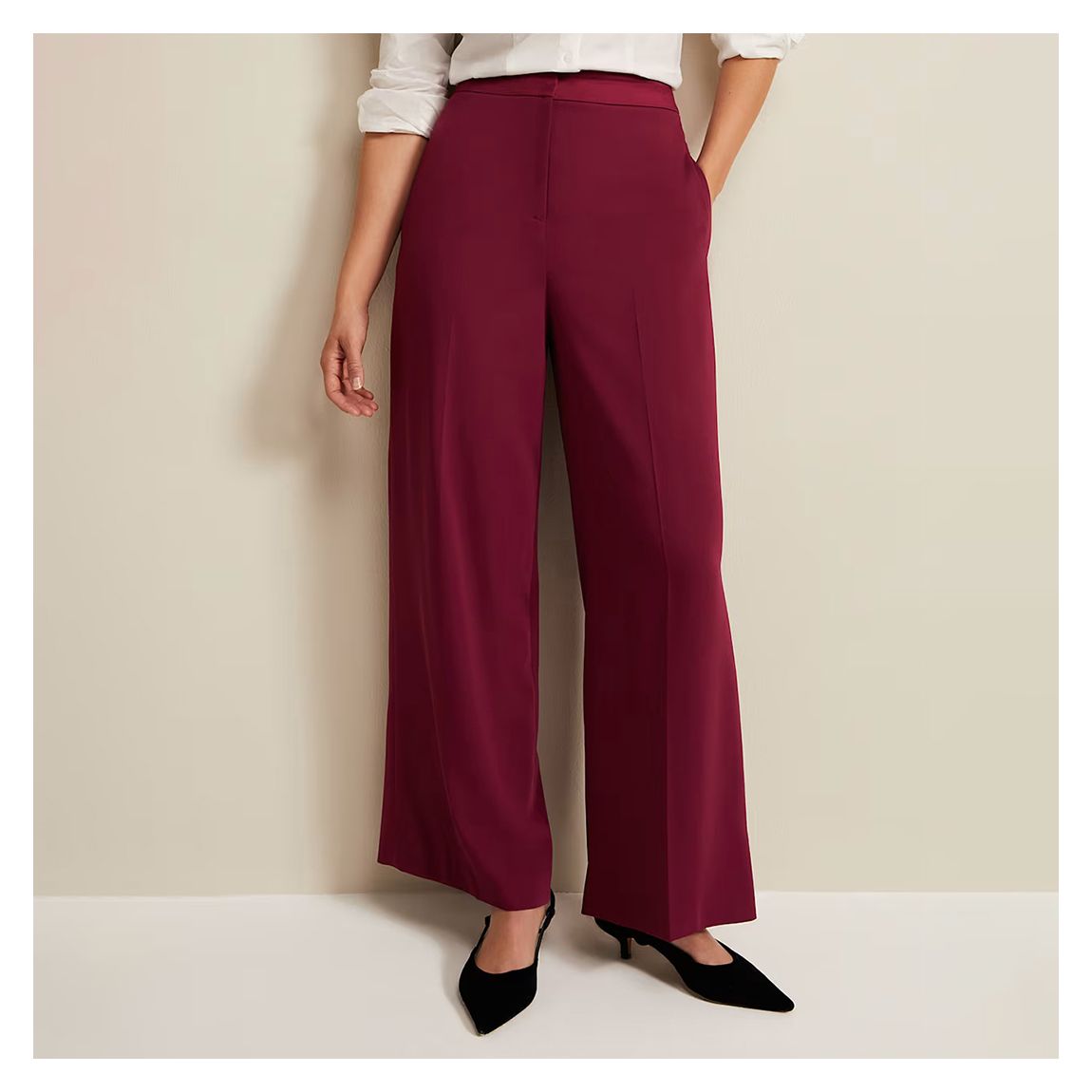 Burgandy Elandra Tux Wide Leg Trouser main product photo