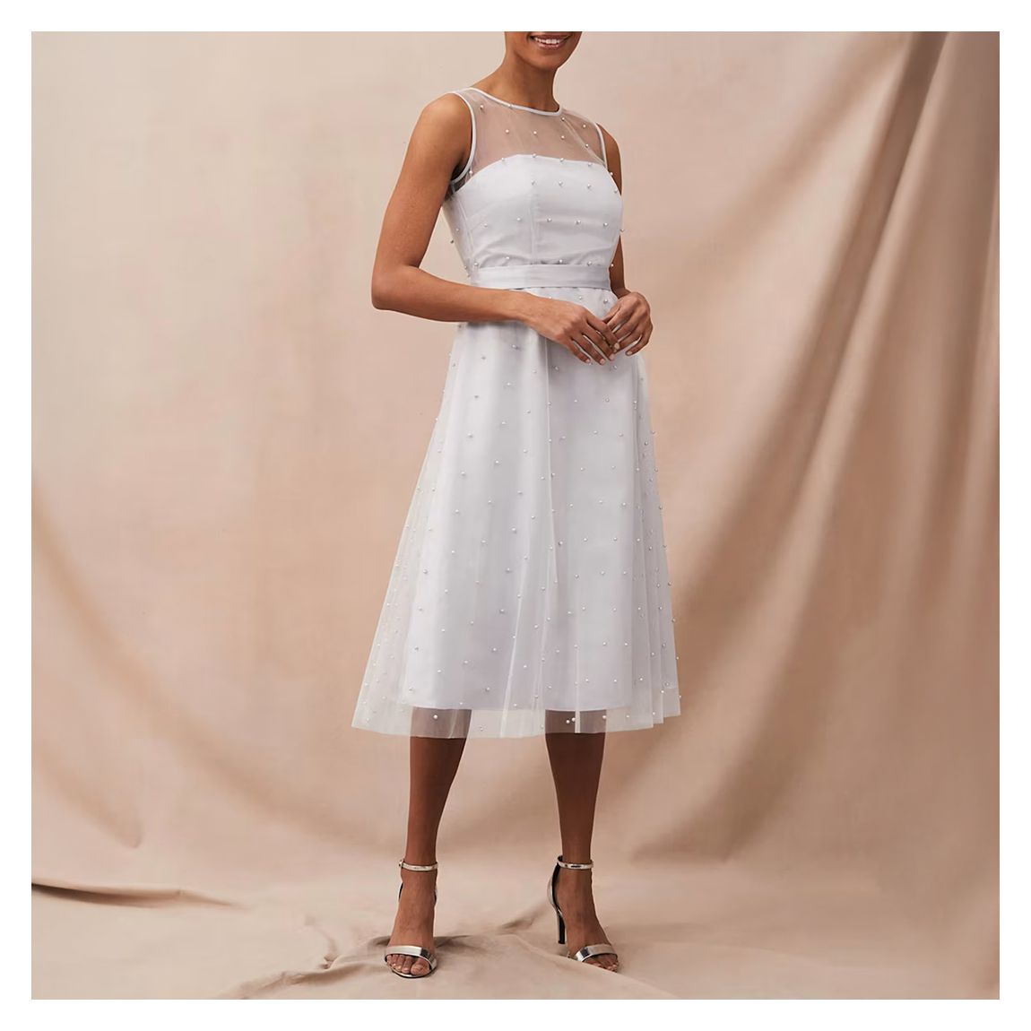 Blue Evadine Tulle Midi Dress main product photo