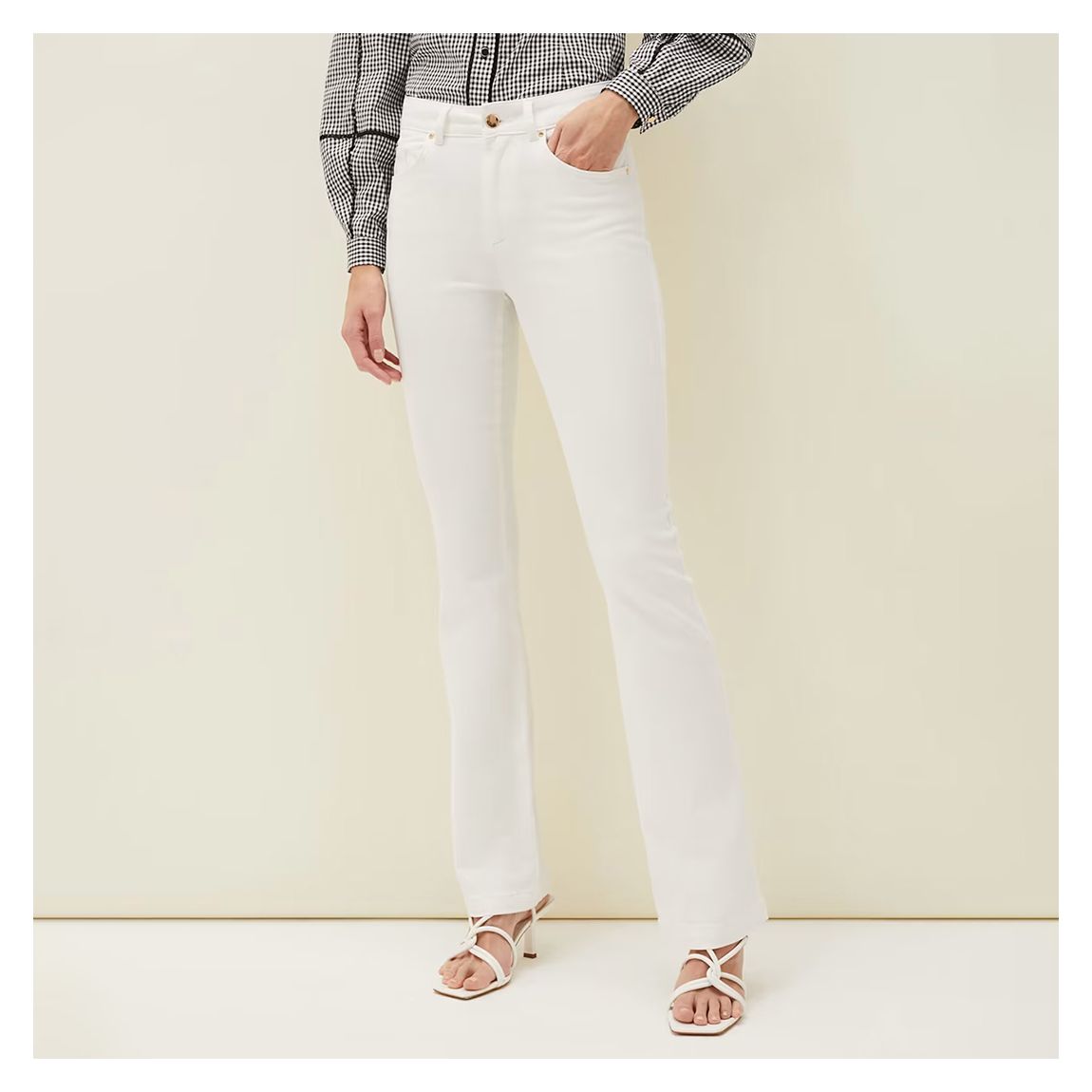 White Mea Skinny Bootcut Jeans main product photo