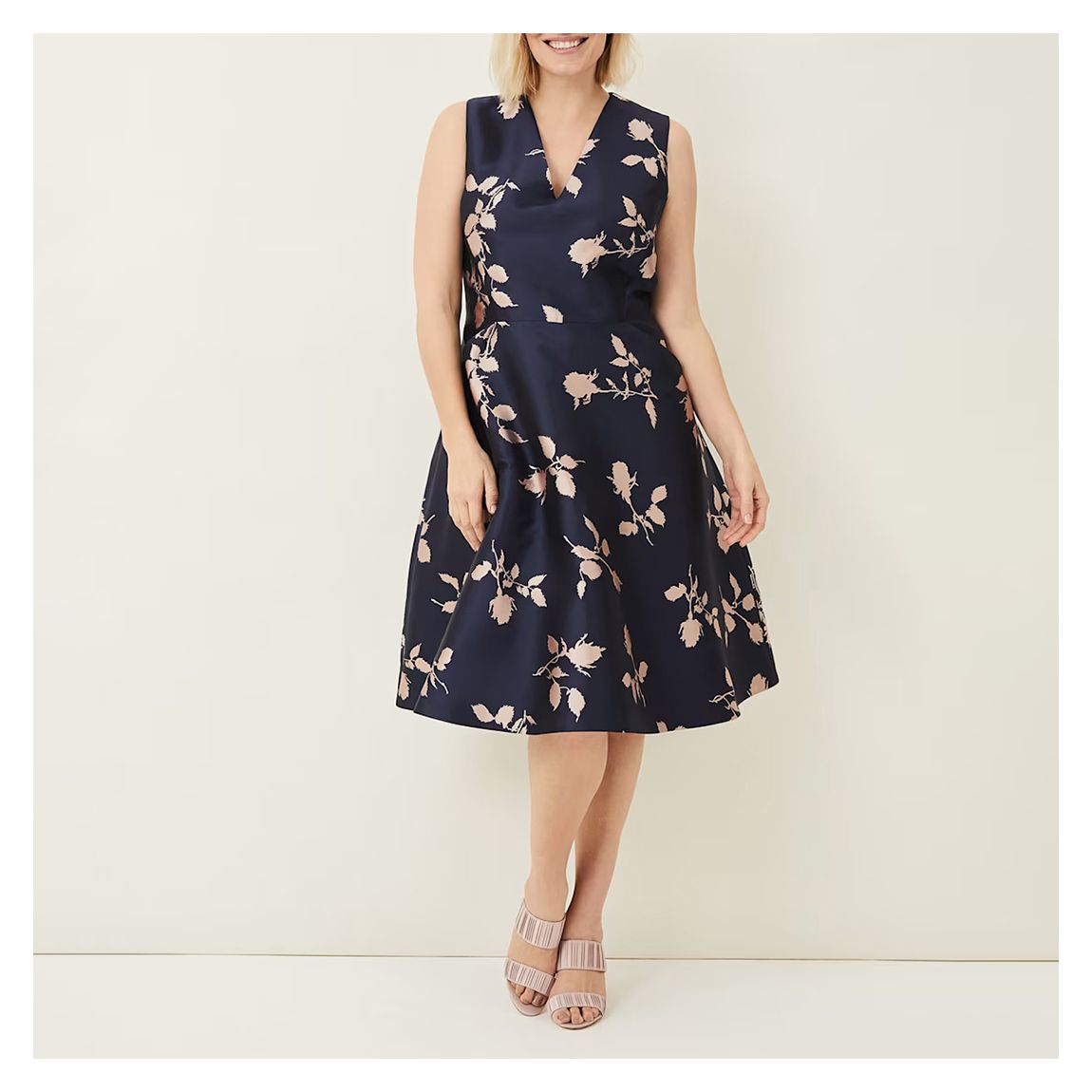Navy Jordyn Jacquard Dress main product photo