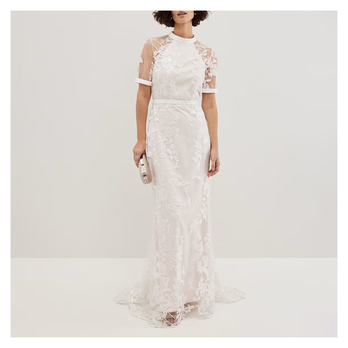 White Poppy Embroidered Bridal Dress main product photo