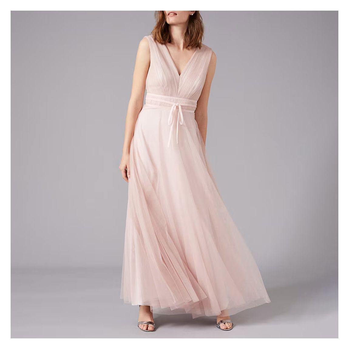 Pale Pink Bronwyn Tulle Maxi Dress main product photo