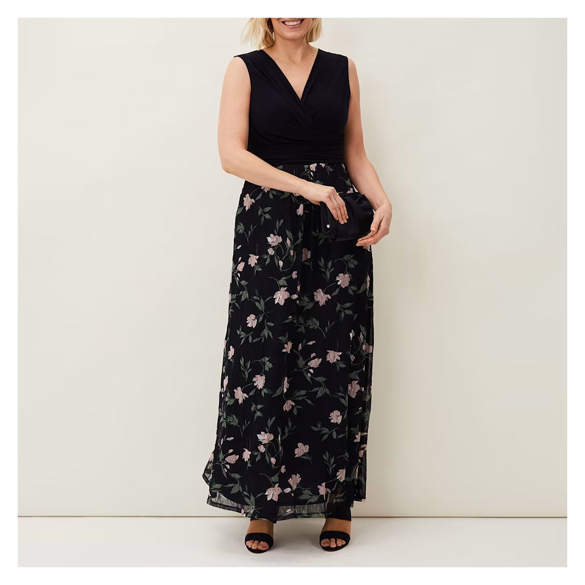 Navy Leigh-Ann Floral Maxi Dress main product photo