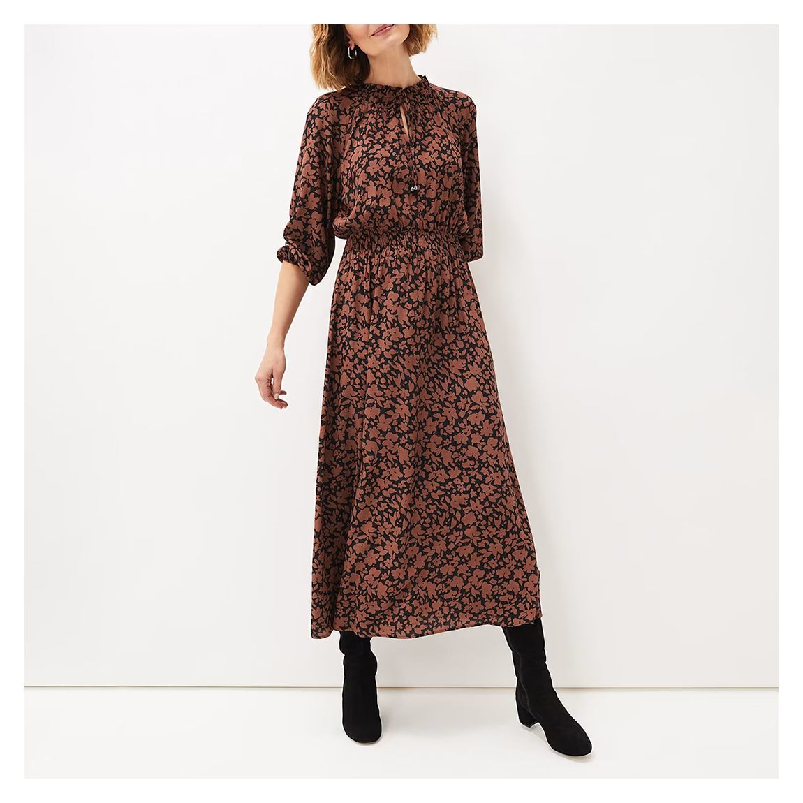 Black/Brown Phillipa Floral Dress main product photo