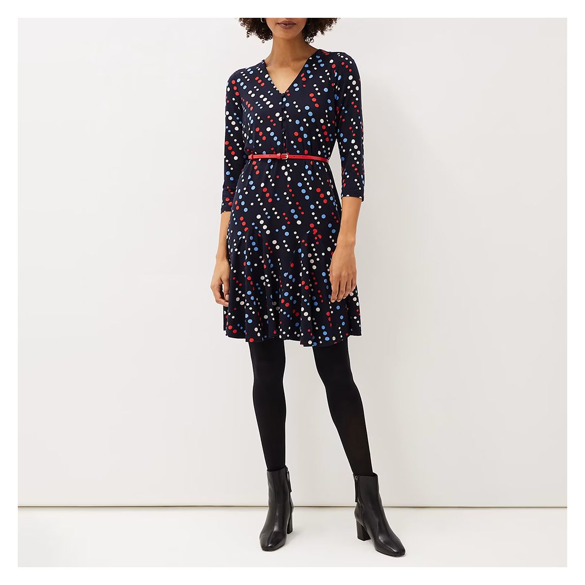 Navy Marya Spot Dress main product photo