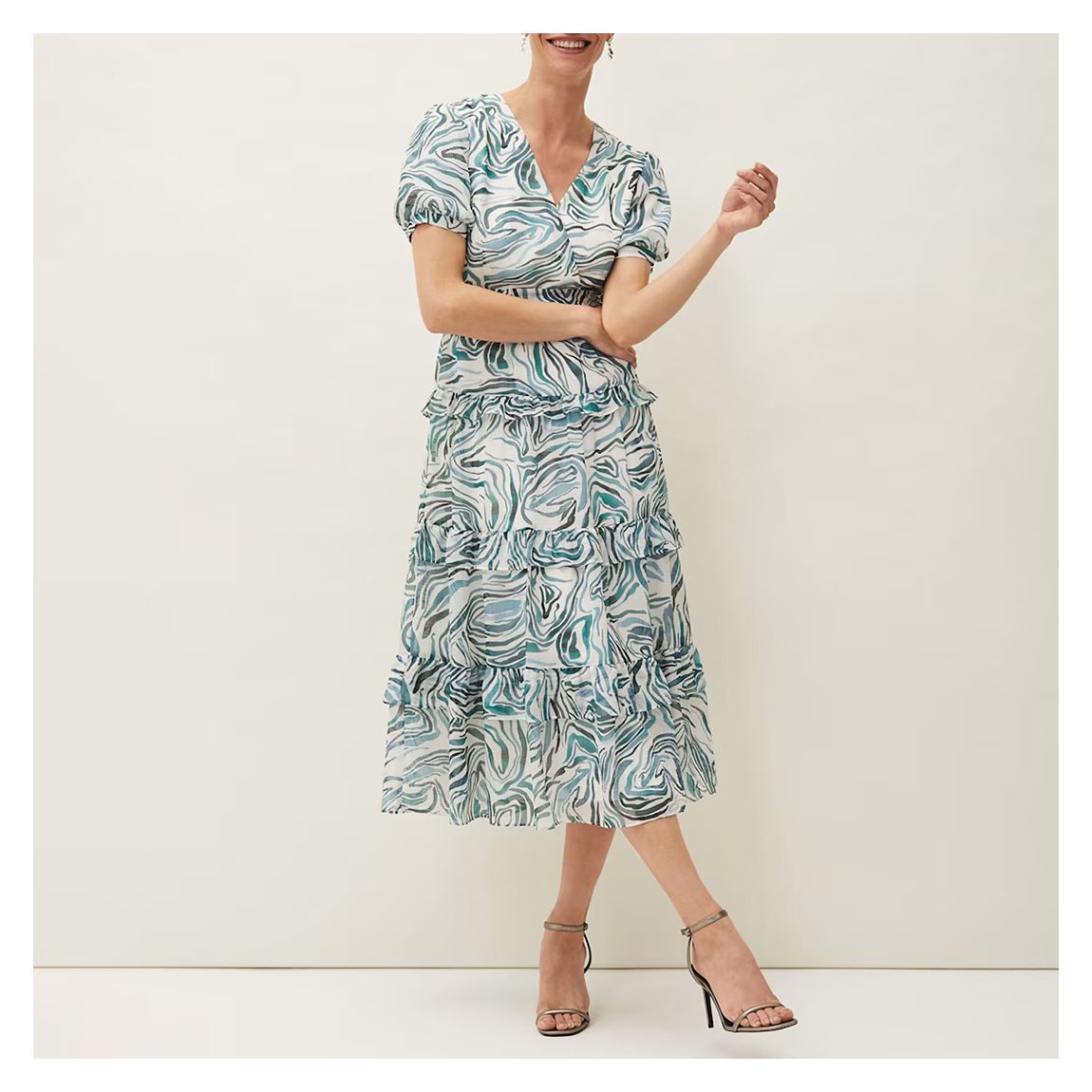 Blue/White Iona Swirls Dress main product photo
