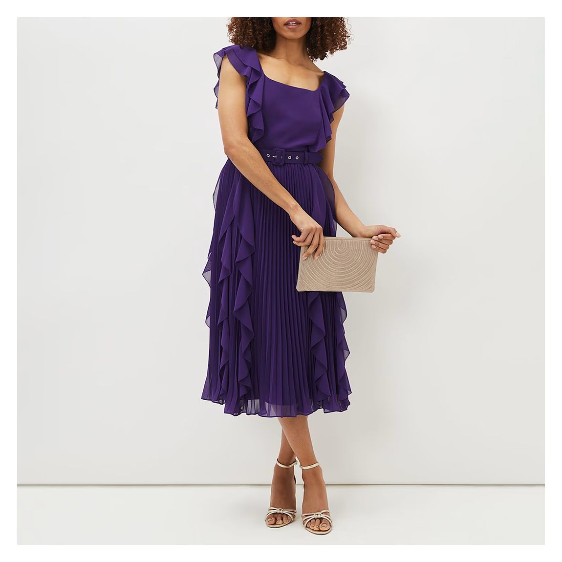 Purple Bailey Pleated Midi Dress main product photo