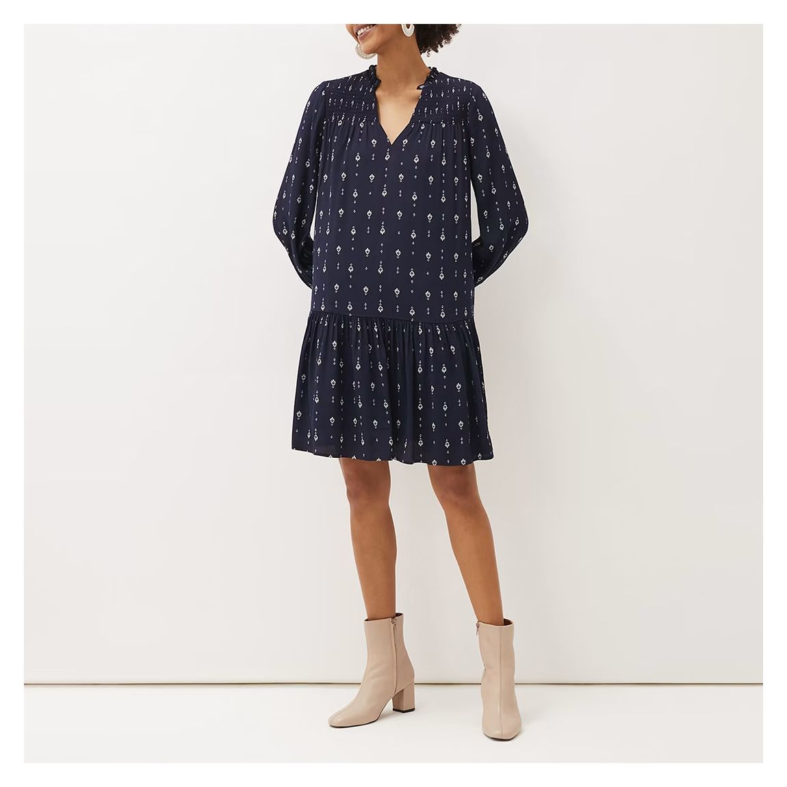 Navy Magda Tiered Dress main product photo