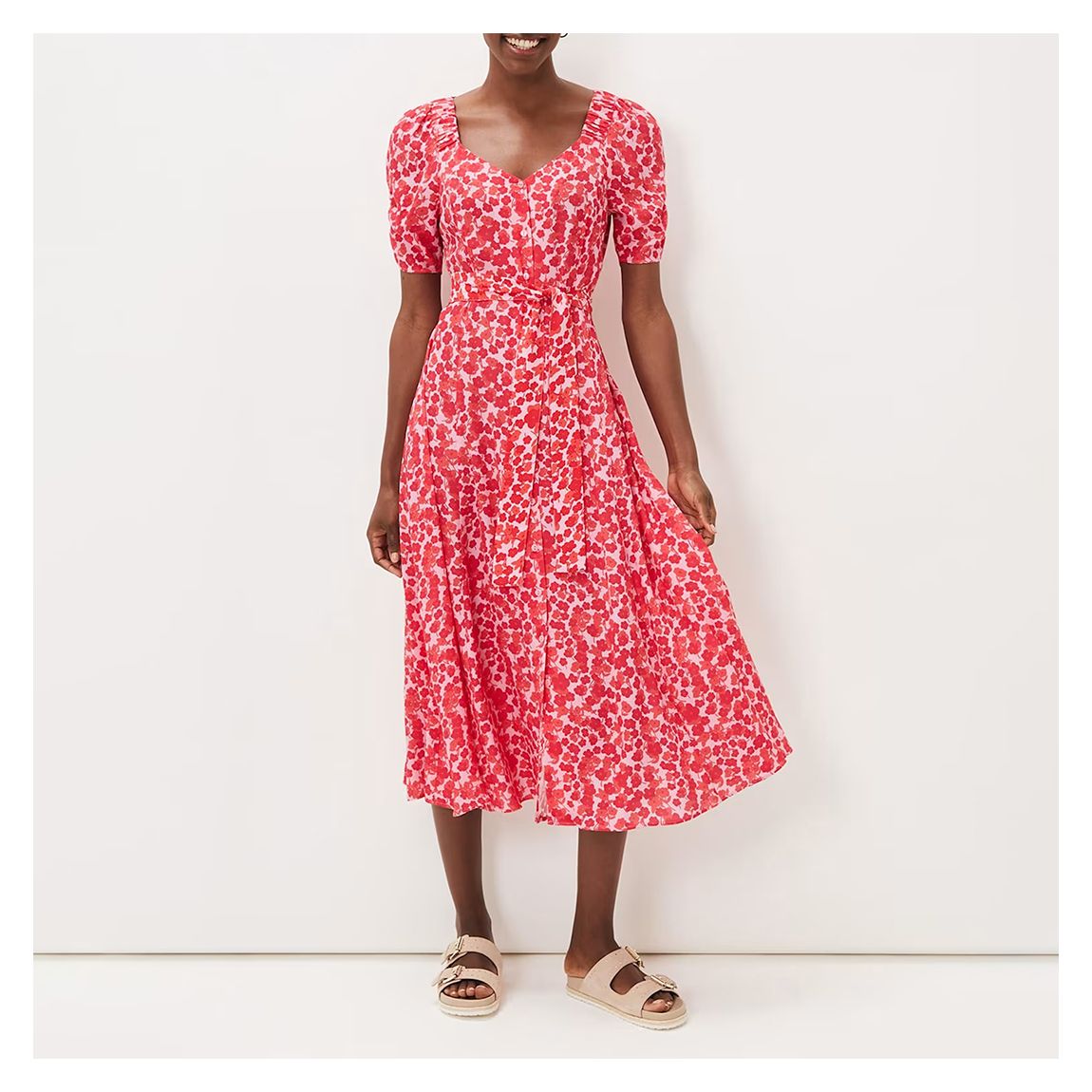 Red Sheryl Ditsy Midi Dress main product photo