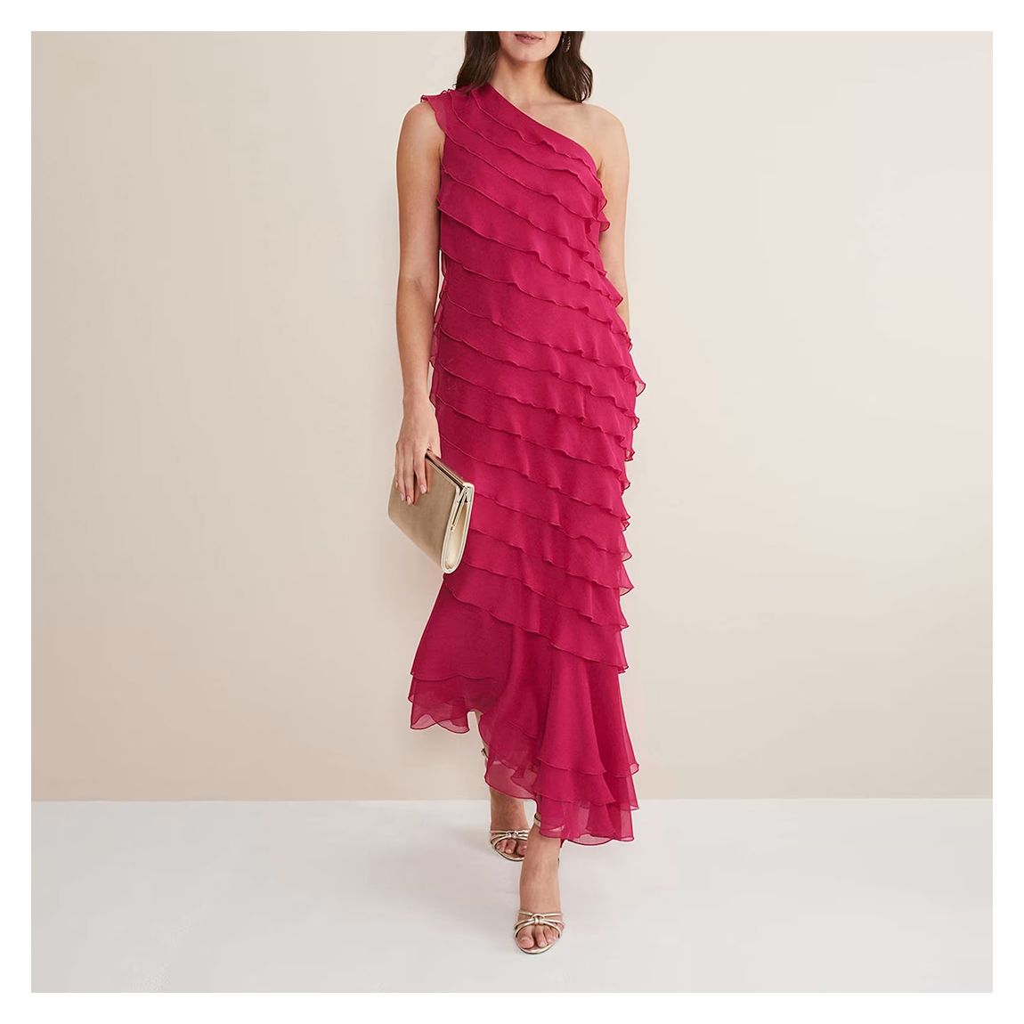 Fuschia Kelsey Layered Maxi Dress main product photo