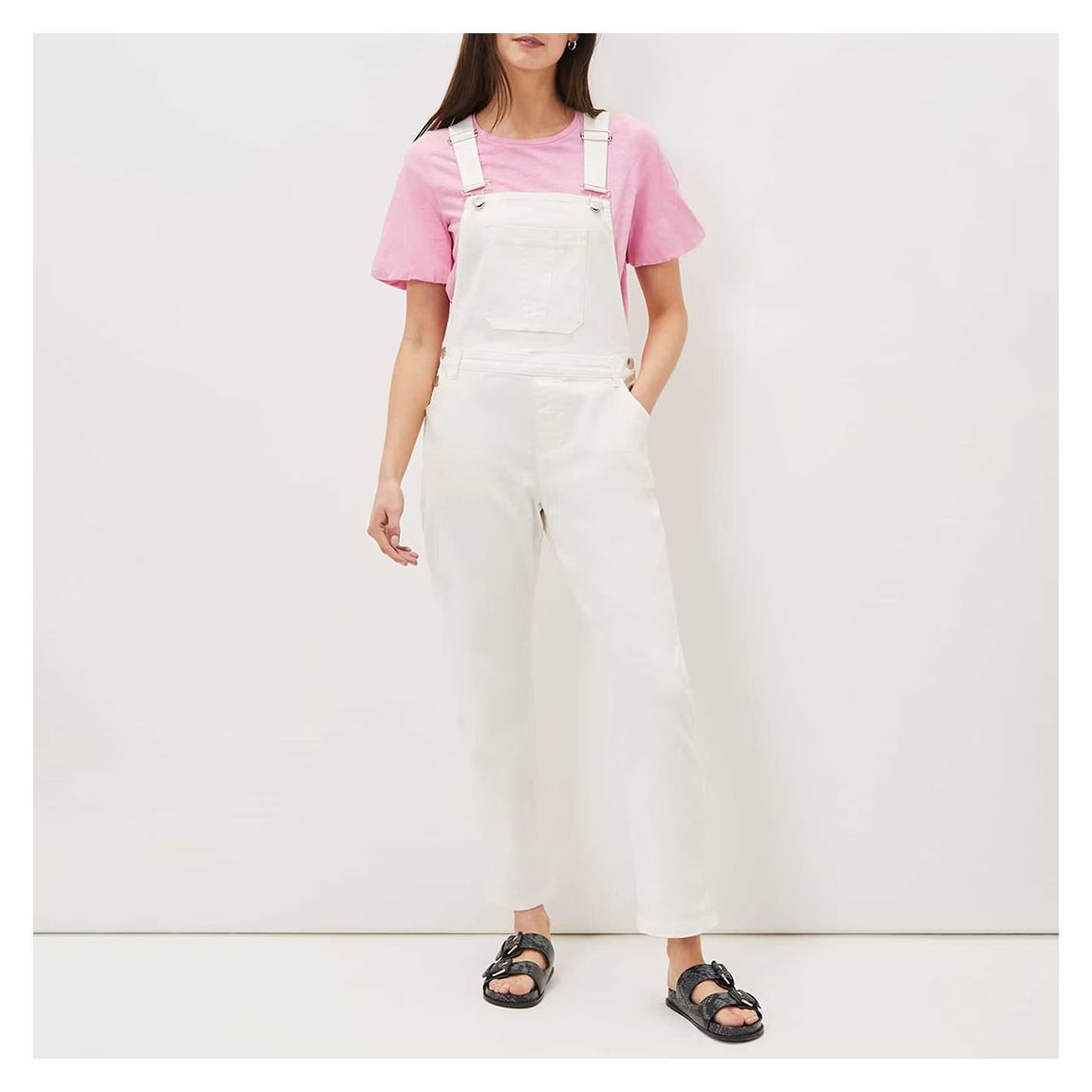 White Khari Straight Dungarees main product photo