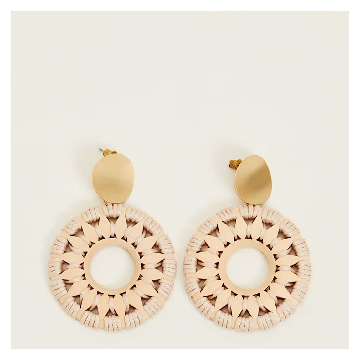 Natural Pattern Drop Raffia Earrings main product photo
