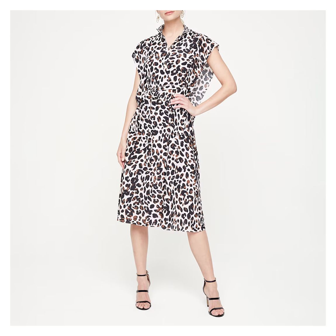 White Trudy Leopard Silk Blend Dress main product photo
