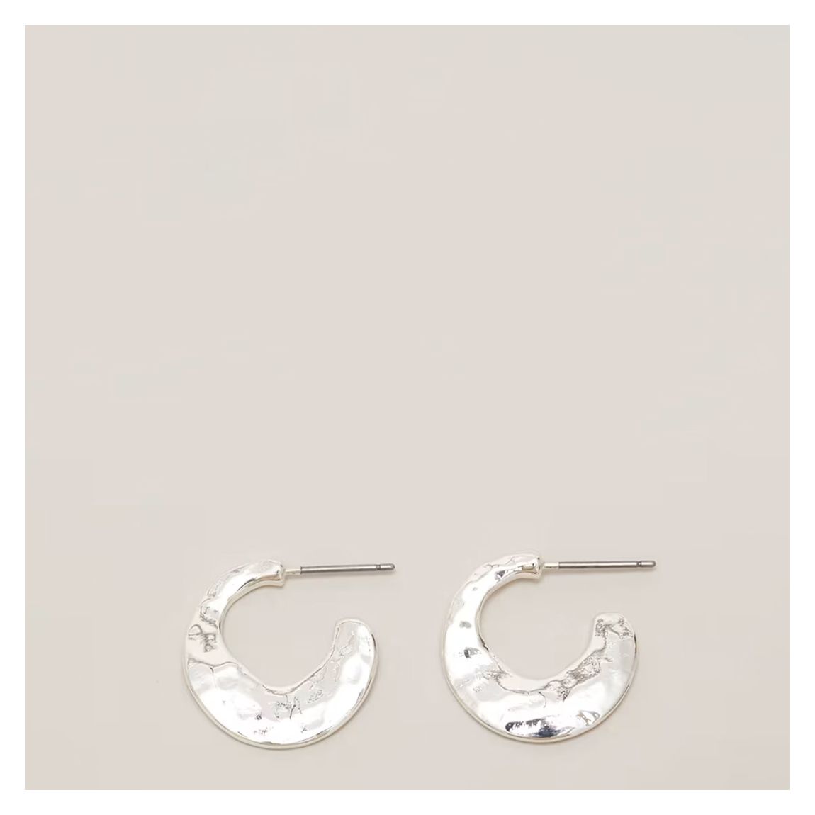 Silver Mini Flat Hoops main product photo