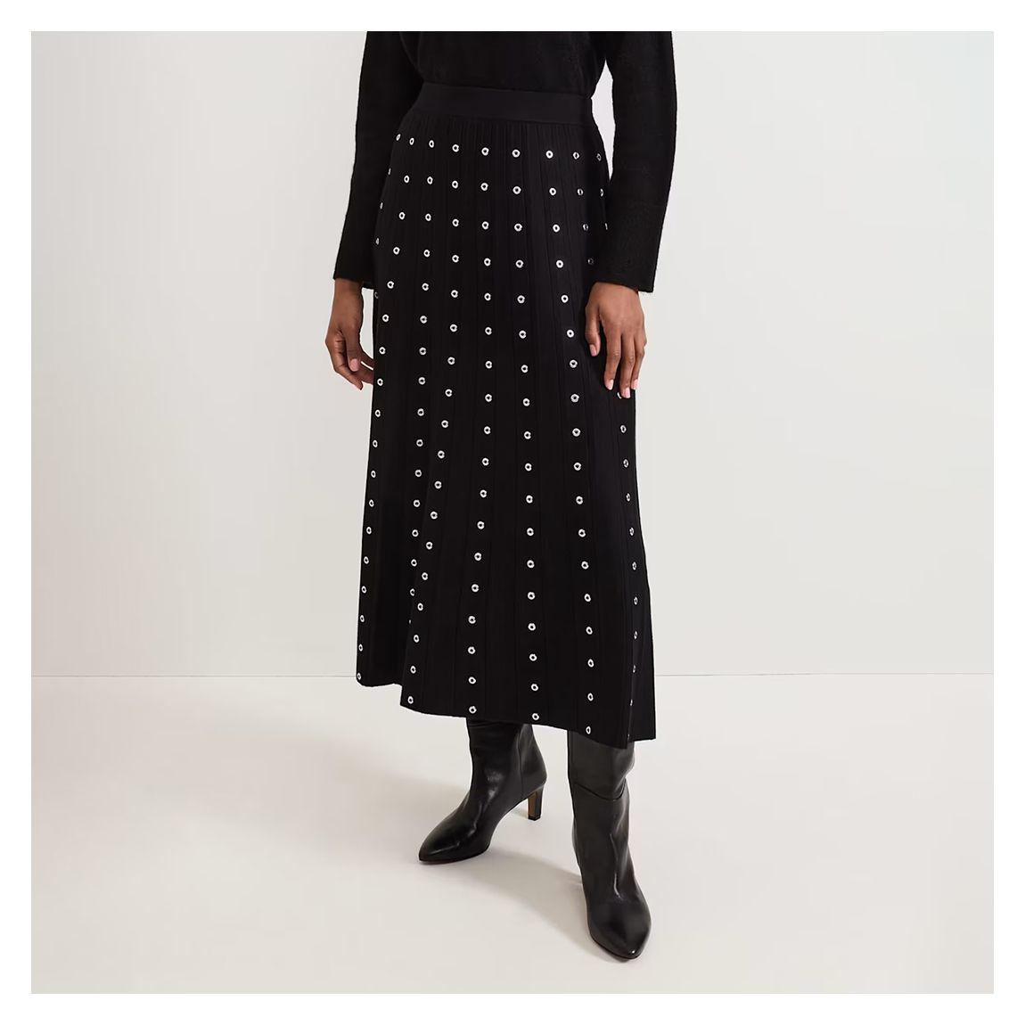 Black Emilia Eyelet Skirt main product photo