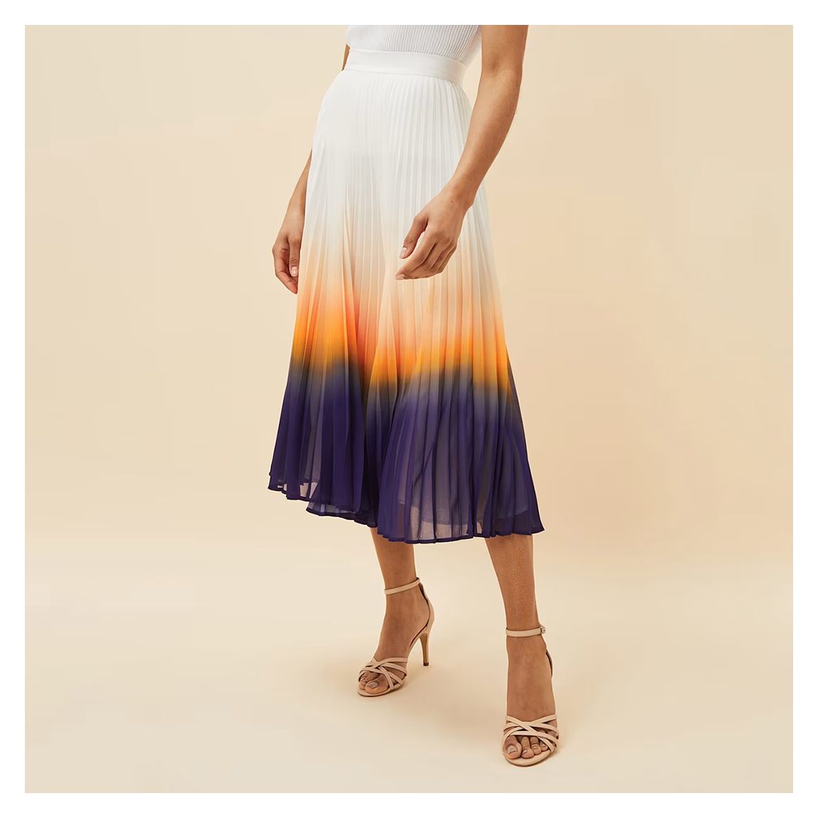 Multi Raya Pleated Dip Dye Skirt main product photo