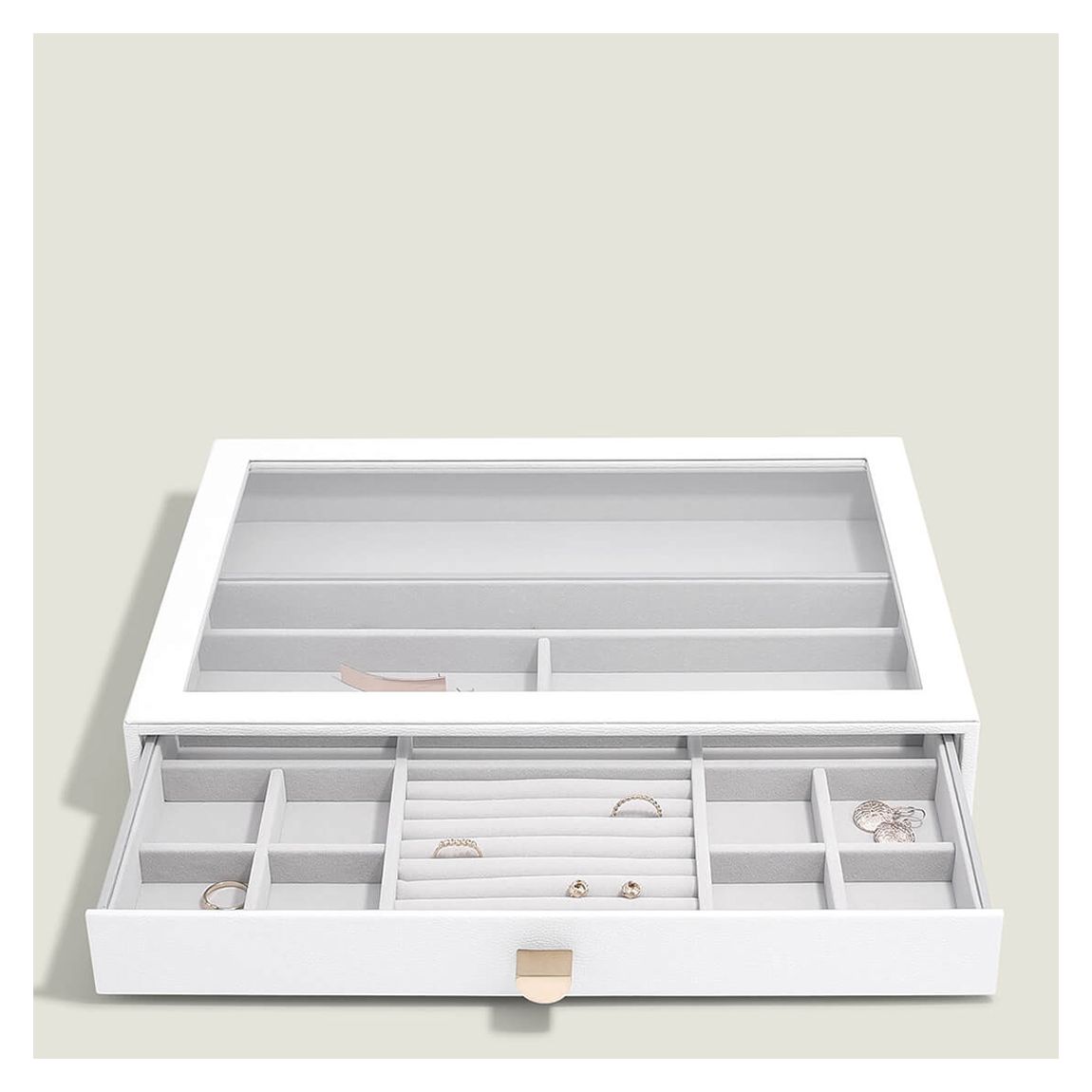 Pebble White Supersize Jewellery Box Display Drawer main product photo