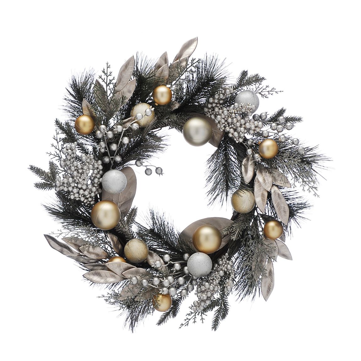 Gold Ball/Berries Wreath, 61cm main product photo