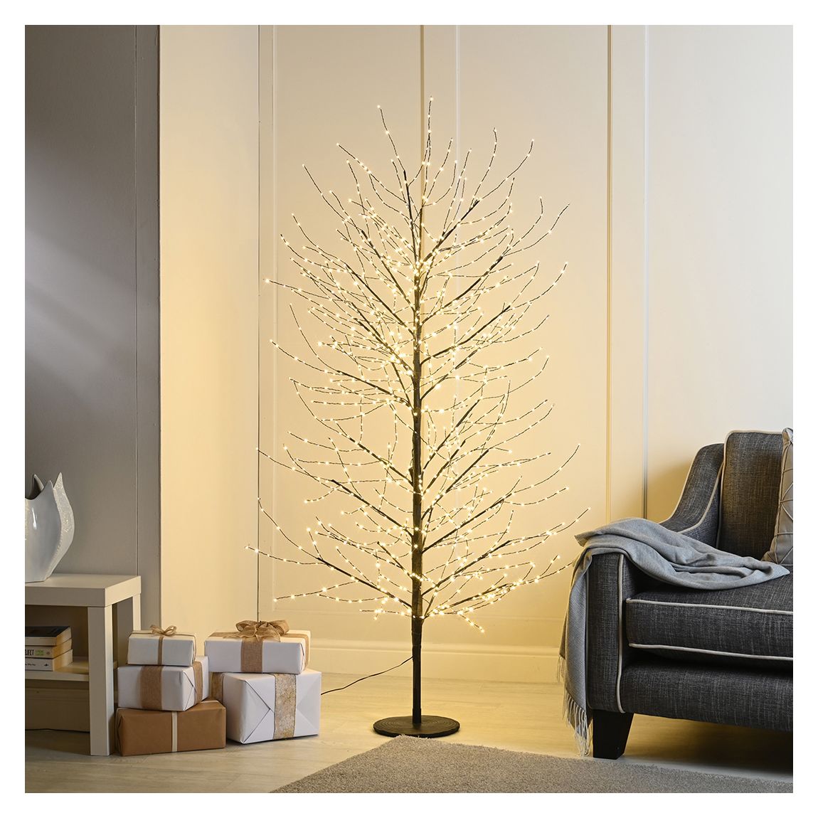 Black Lit Twinkling Microdot Tree, 120cm main product photo