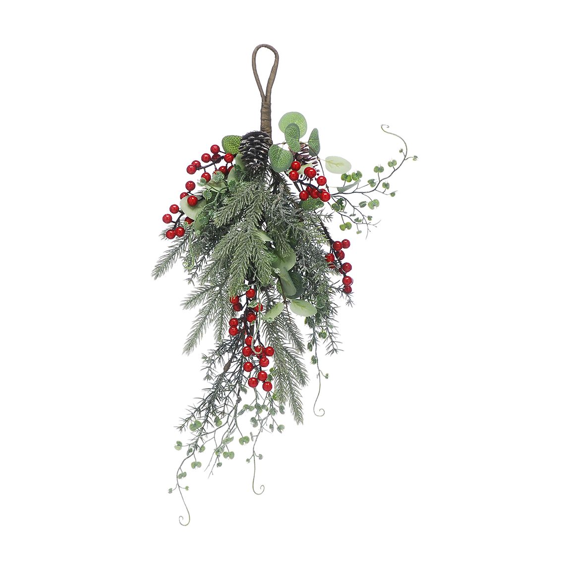 Green Foliage And Red Berries Teardrop, 55cm main product photo