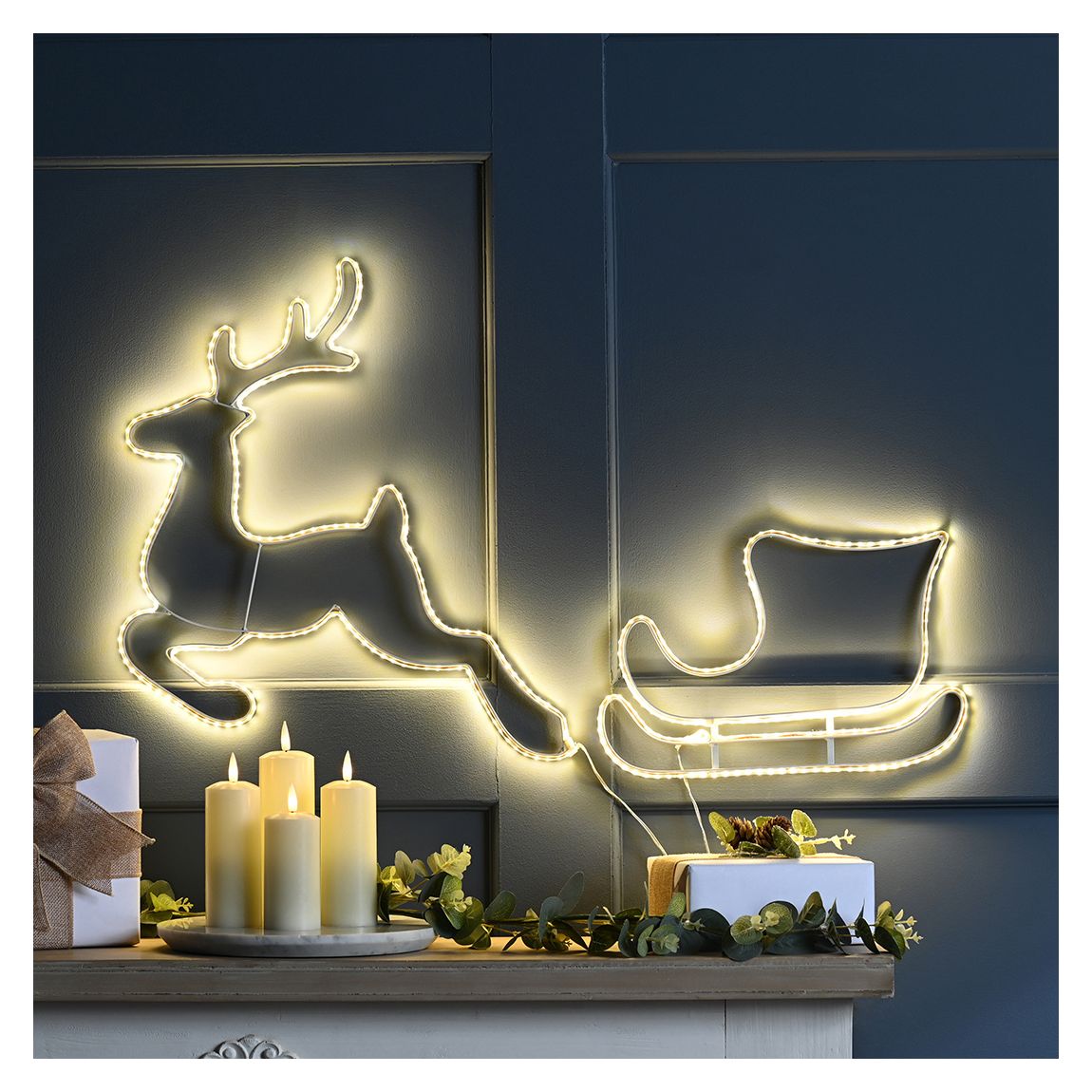 Hanging Reindeer And Sleigh Silhouette main product photo