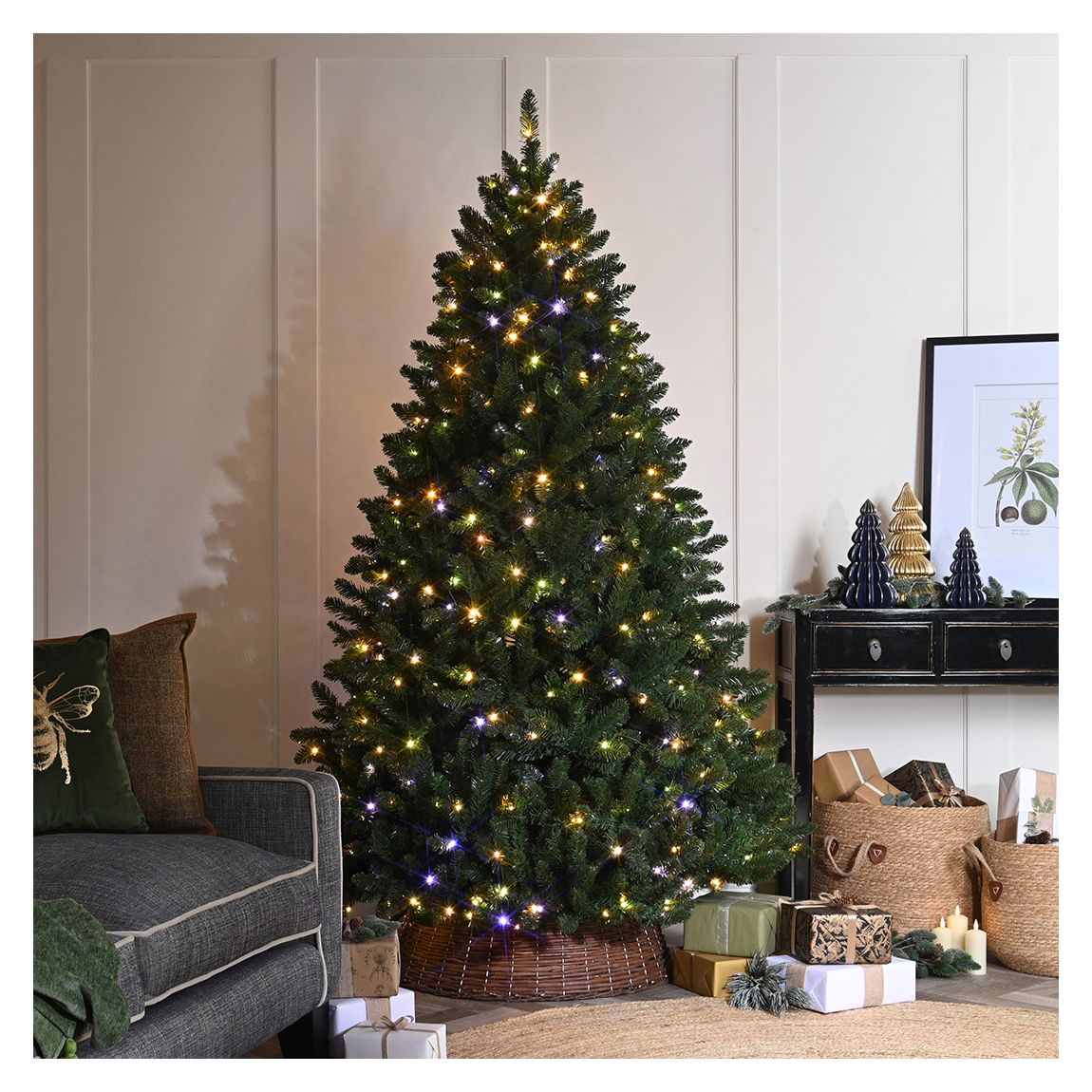 Prelit Cedar Ridge Fir Tree - 450 Led, 7ft main product photo
