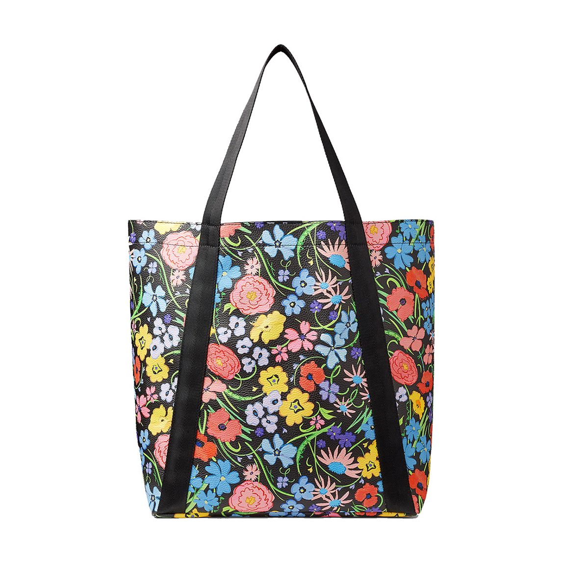 Black Floral Lyra Tote Bag main product photo