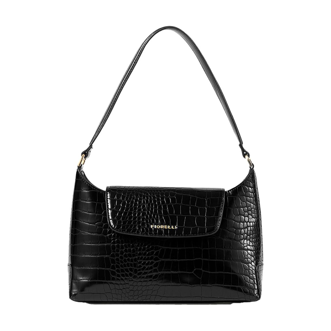 Black Croc Wilder Shoulder Bag main product photo