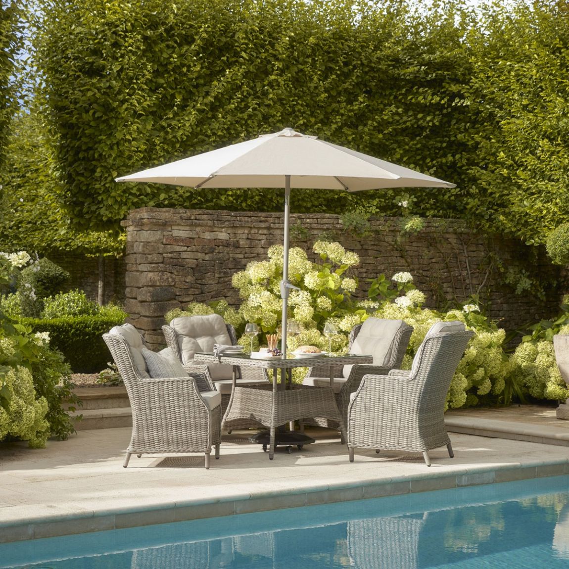 Hampshire 4S - 4 Seat Dining Set - Grey main product photo